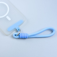Dragonne tressée anti-perte personnalisable, cordon de téléphone en nylon coloré, bobine en silicone, lanière courte multi-usages