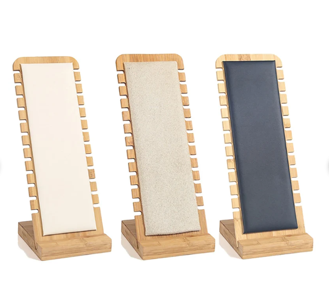 Apache Ring Jewelry Packaging Velvet Display Stand Set Tray Earring Necklace Bust Prop Custom Wood Luxury Jewelry Display Stand — view 2