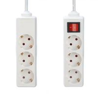 Multiprise H05VV-F 3x1,5mm² en cuivre étamé PVC, 4 prises EU 16A avec interrupteur
