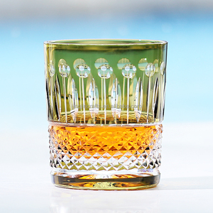 Verre à whisky vert armée Edo Kiriko 260ml fait à la main Bar à l'ancienne pour verrerie - Product Image 2