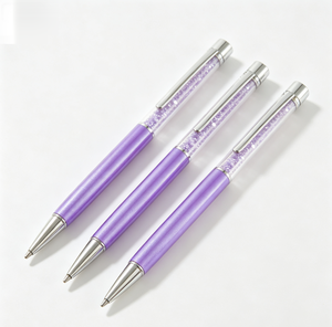 Crystal Diamond Filled Rotating Metal Ballpoint Pen Durable Multi‑Color Custom Logo For Business Promotional Stationery - Product Image 1