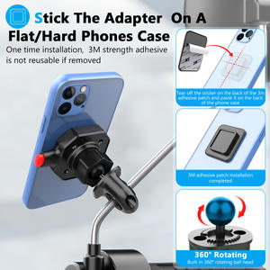 Support magnétique flexible pour téléphone <span class=keywords><strong>portable</strong></span>, facile à installer, avec emplacements pour portefeuille/cartes, pour rétroviseur de vélo/moto/vélo électrique - Product Image 5