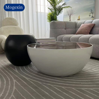 Ensemble de table basse moderne de luxe léger pour designer, mobilier de salon simple avec style ovale et tambour pour cafés