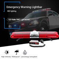 Barre lumineuse d'urgence LED de 47 pouces pour toit, feux stroboscopiques rouges avec sirène pour camions de pompiers et ambulances