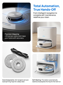 Robot Vacuum Cleaner with LDS Navigation Auto Recharge <b>Mopping</b> Station Self-Washing HEPA Filter Battery Powered Smart Home <b>Clean</b> - Product Image 5