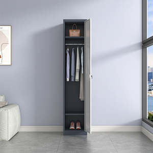 Armario <span class=keywords><strong>de</strong></span> Acero Resistente <span class=keywords><strong>para</strong></span> el Hogar, Armario <span class=keywords><strong>de</strong></span> Una Puerta <span class=keywords><strong>para</strong></span> Guardar Ropa, Ahorra Espacio, Ideal <span class=keywords><strong>para</strong></span> Dormitorio - Product Image 2