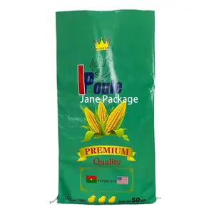 Saco de arroz tecido pp de alta qualidade, saco de embalagem reciclável BOPP laminado usado, sacos de tecido pp de 25kg 40kg 50kg 10 kg