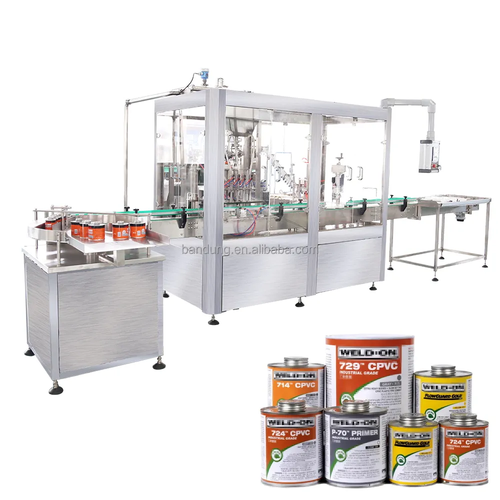 2023 Hot Sale automatic PVC glue/adhesive filling and capping production line