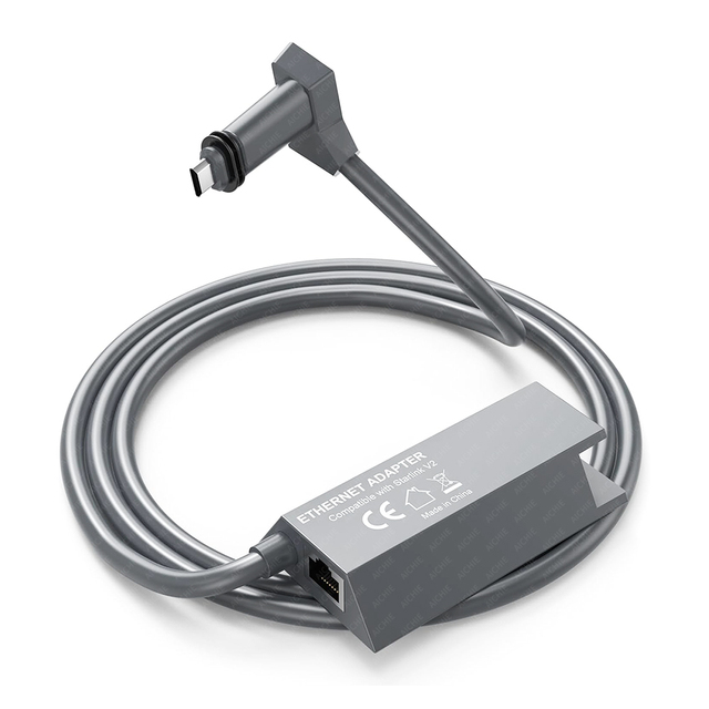 High-Speed Starlink to RJ45 Gigabit Ethernet Adapter Stable Network Connection for Starlink Actuated Gen 2