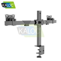 Support de moniteur double réglable KALOC DZ220-J avec une bonne qualité, compatible avec les écrans de 17 à 32 pouces, bras de moniteur double, support de moniteur de bureau