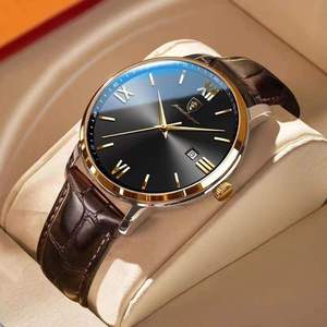 Montre pour homme POEDAGAR 826 en cuir, mode, luxe, quartz, sport, étanche, multifonction, lumineuse - Product Image 1