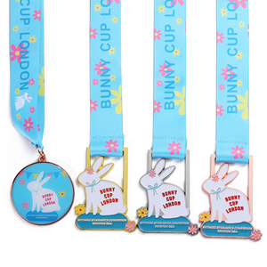 Personalizzare oro argento bronzo coniglio disegno animale Logo ginnastica per bambini ginnastica <span class=keywords><strong>nome</strong></span> medaglia <span class=keywords><strong>con</strong></span> stampa UV - Product Image 1