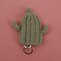 Nouveau sac à clés de dessin animé tissé à la main sac de Protection de clé au crochet animal mignon
