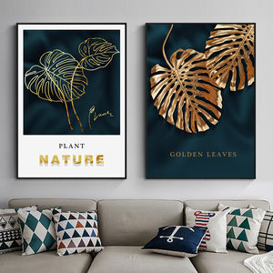 Affiche abstraite de toile à imprimé de feuille de plante d'or <span class=keywords><strong>citation</strong></span> nordique décor d'art mural moderne <span class=keywords><strong>peinture</strong></span> à l'huile <span class=keywords><strong>sur</strong></span> toile affiches et imprimés Art Pi - Product Image 5