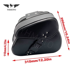 Für Kawasaki Z900RS W800 Suzuki <span class=keywords><strong>SV650X</strong></span> Universelle Motorrad-Leder-Satteltasche mit Zahlenschloss Links Rechts Satteltaschen-Set - Product Image 2