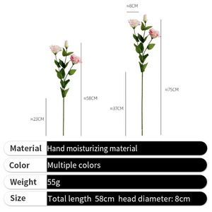 Flores de PVC Suaves al por Mayor, Color Blanco y Rosa, Tacto Real, Flor Artificial de Lisianthus para Decoración de Bodas - Product Image 3