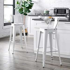 Bas dossier empilable <span class=keywords><strong>noir</strong></span> d'alliage <span class=keywords><strong>industriel</strong></span> en métal 30 pouces <span class=keywords><strong>de</strong></span> haut <span class=keywords><strong>tabouret</strong></span> <span class=keywords><strong>de</strong></span> <span class=keywords><strong>bar</strong></span> <span class=keywords><strong>de</strong></span> Tolix pour des chaises <span class=keywords><strong>de</strong></span> cuisine - Product Image 5