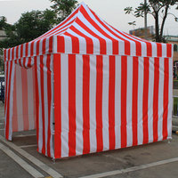 Kit de parois latérales pour tente de carnaval pop-up, rayures rouges et blanches, 10 pieds x 10 pieds