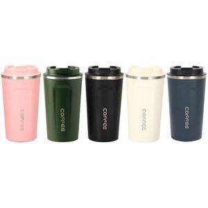 Gobelet à café classique en acier inoxydable mat, isolé sous vide, avec couvercle à clapet anti-fuite, écologique, portable, pour les voyages - Product Image 1
