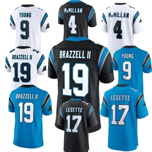 Vente en gros de Carolina entièrement cousues de haute qualité # 17 Legette # 4 McMillan # 9 Jeunes # Maillot de football américain Brazzell II n°19 - Product Image 1