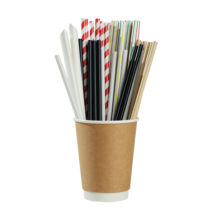Eco-Friendly Disposable Biodegradable Paper Straws Glueless & Recyclable Customized Color for Bubble Tea and Juice