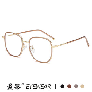 Rectangular <b>Eyeglasses</b> <b>Frames</b> Extra Wide TR Metals Blue Light Protection Women Resin Lenses - Product Image 3