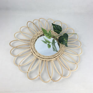 Miroir en bois et en herbe tressée du <span class=keywords><strong>Maroc</strong></span>, décoration murale pour salon, canapé, fond de mur, porche, mur de lit, décoration murale pour séjour, décorations suspendues - Product Image 2