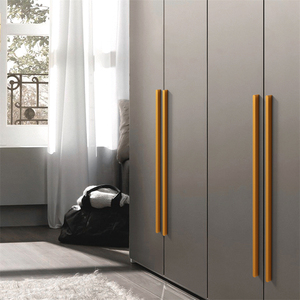 Modern Minimalist T Shape Cabinet Handle Gold <b>Black</b> Aluminum Alloy Wardrobe <b>Door</b> Pull Extended Strip - Product Image 1