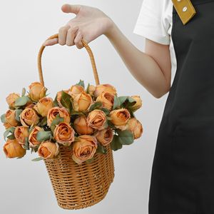 <span class=keywords><strong>Bouquet</strong></span> de roses artificielles en soie fait main, style rétro de fleurs séchées, 33 cm de haut, pour la maison, les mariages <span class=keywords><strong>et</strong></span> Noël - Product Image 6