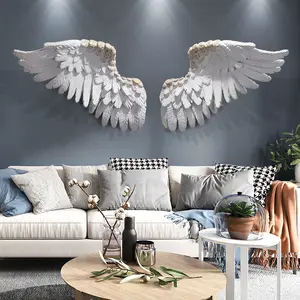 Popular universal scene light luxury three-dimensional feather wing wall hanging