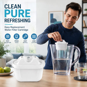 Paquete de 6 Cartuchos de Repuesto para Filtro de Agua Doméstico, Purificador de Carbón Activado para Jarra con Filtro de 0.5 Micras y Caudal de 150 GPD - Product Image 1