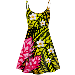 Samoa americana Polinesia tatuajes tribales Plumeria diseño patrón mujeres Sling vestido Sexy mujeres Slip vestidos personalizados Dropshipping - Product Image 4
