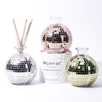 Bouteille diffuseur en verre boule disco premium 100 ml vide pour diffuseur à bâtonnets, pour la décoration et l'aromathérapie domestique