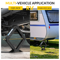 Ensemble de stabilisateur de camping-car en acier robuste 6600lbs crics à ciseaux de nivellement 2 pièces noir 120-620mm ascenseur garantie de 12 mois