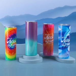 Gobelet isotherme droit et fin de 20 oz en acier inoxydable à double paroi, avec couvercle et paille, personnalisable avec logo, pour sublimation et paillettes - Product Image 3
