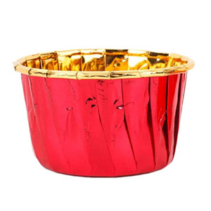 <b>Red</b> Rolled Edge Cupcake Liners 50 Count Heat Resistant Oven Safe Muffin <b>Paper</b> Cups For Baking - Product Image 3
