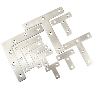 Supports d'angle en acier inoxydable en forme de T et de L pour meubles et étagères, connecteurs métalliques durables avec trous pour une fixation sécurisée - Product Image 5