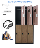 Armoire moderne à double couche à 6 portes en acier laminé à froid avec serrure mécanique à clé, vestiaire pour le personnel de l'école, vestiaire extérieur
