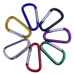 Custom 6cm Mini Small Safety Snap Hook Promotional Gift Aluminum D Shape Carabiner Clip Climbing Carabiner Clip