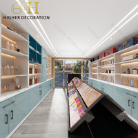 Vitrine d'exposition cosmétique à éclairage LED, présentoir pour produits de soin de la peau, design personnalisé pour boutique de beauté