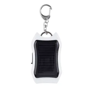 Universal Customized Solar Keychain Charger 1000mAh Mini Mobile Power Supply LED Flashlight USB Emergency Charging