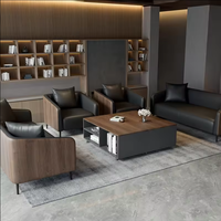 Canapé de réception Ensemble de canapés de bureau à domicile Canapé design moderne Mobilier de luxe minimaliste Bureau de style italien en cuir contemporain