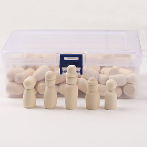 Juego de muñecas de madera, 60 piezas, color natural, 18 cm, juguete DIY para niños, kit de manualidades de pintura creativa - Product Image 3