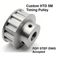 Poulie de distribution sur mesure T5 T10 S3M S5M S8M à profil d'engrenage 16T 18T 20T 24T, usinée CNC en aluminium et acier, avec alésage personnalisé et vis de réglage