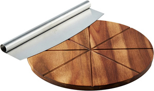 Tabla de cortar de madera profesional para Pizza con juego de cortadores de Pizza-Cortador de Pizza de cocina y tabla de servir-Herramientas de <span class=keywords><strong>Chef</strong></span> ecológicas - Product Image 2