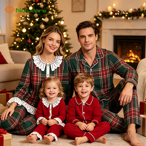 Pyjamas de Noël personnalisés brodés pour toute la famille – Ensembles doux et mignons pour le Nouvel An et Noël – Vêtements de nuit pour la famille - Product Image 4