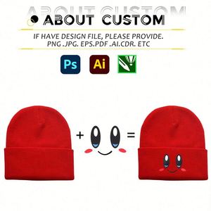 Wholesale Custom Embroidery Logo Solid Color Acrylic Fiber Warm Winter Beanie With Custom logo Warm Caps Promotional <b>Hats</b> - Product Image 4