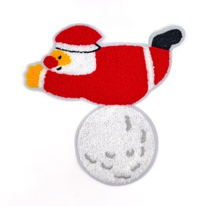 Parche bordado de Papá Noel y trineo Chenille Coser en suministro de fábrica para bolsas de Navidad - Product Image 2