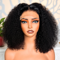 Perruques frontales SDD à densité 250% en cheveux indiens bruts, avec dentelle transparente 13x4, double tirage, boucles volumineuses, en cheveux humains, avec closure