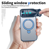 Support de charge magnétique sans fil avec revêtement en caoutchouc de protection de l'objectif pour iPhone 16 17 Plus Pro Max étui de téléphone portable